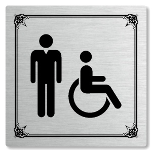WC muži Invalidé, 118x118mm, stříbrná, Nebraska